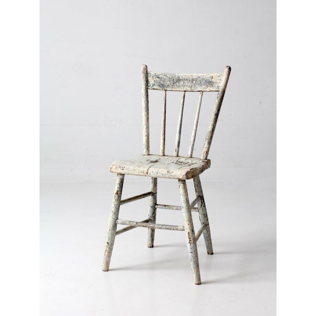 Antique Primitive Plank Seat Chair For Sale - Image 9 of 15