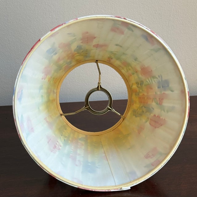 1990s 1990s Gathered Pleated Floral Cotton Lamp Shade For Sale - Image 5 of 12