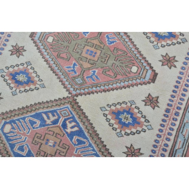 1960s 1960s Oushak Natural Bohemian Decor Handmade Area Rug For Sale - Image 5 of 11