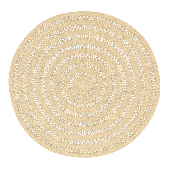 Dash & Albert by Annie Selke Bowline Natural Indoor/Outdoor Round Rug, 10' x 10' For Sale