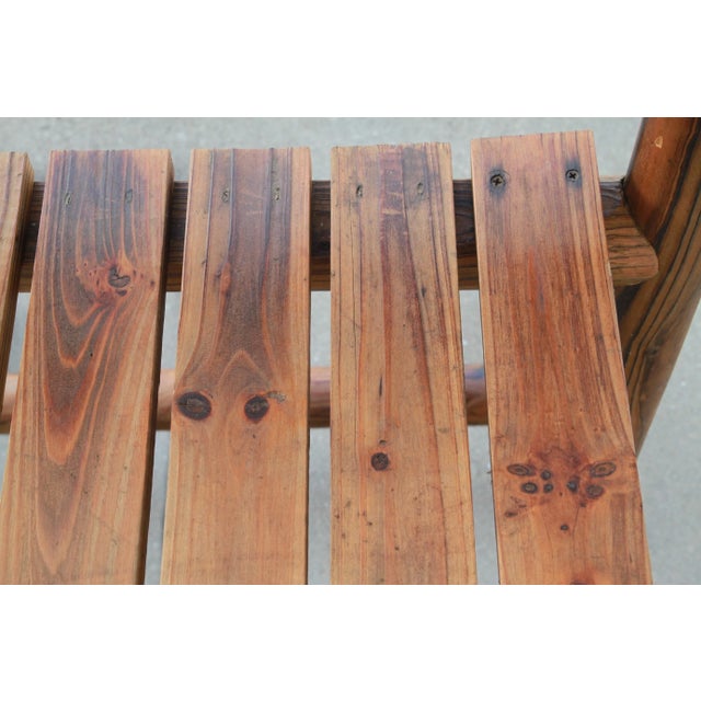 Pair of Wood Adirondack Style Garden Arm Chairs For Sale - Image 11 of 12