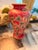 Red Hand-Painted Red Chinoiserie Style Vase With Birds & Pomegranate Motif For Sale - Image 8 of 8