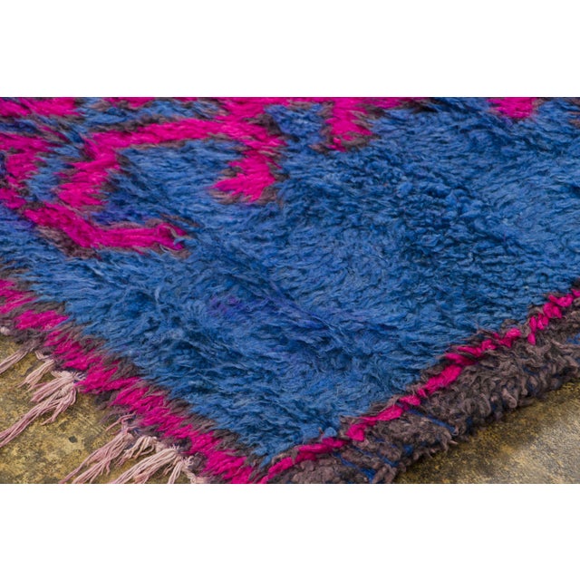 1950s Vintage Moroccan Berber Wool Rug With Folk Designs by Rug & Kilim, 1950-1959 For Sale - Image 5 of 8