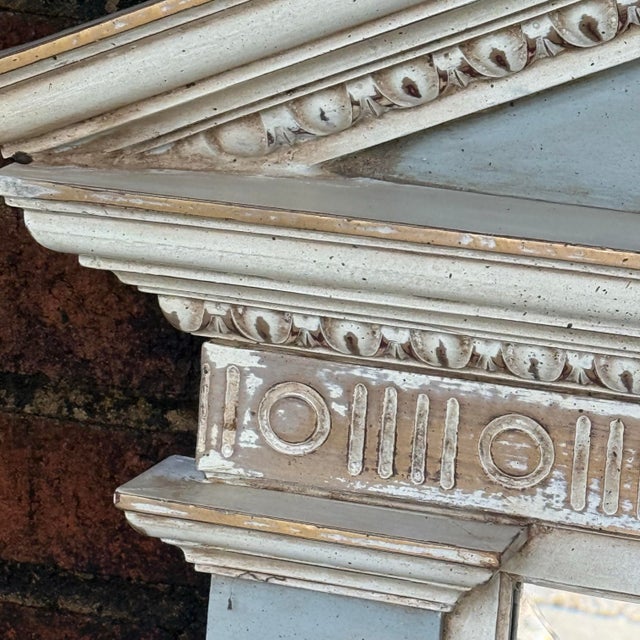 Vintage Gustavian Style Trumeau Mirror - Newly Painted For Sale - Image 10 of 12
