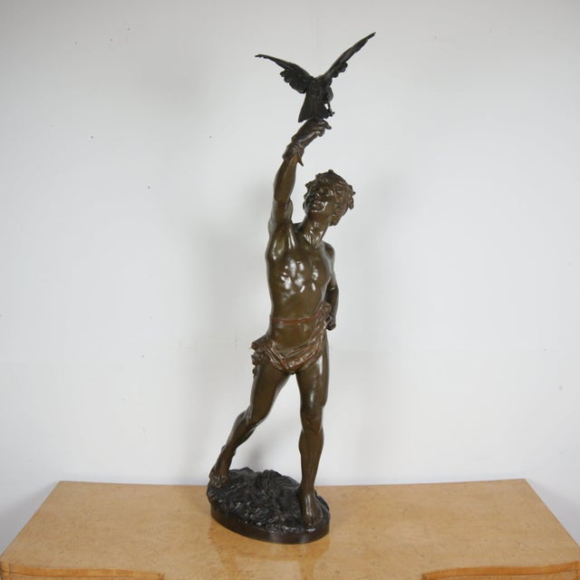 Georges Marie Valentin Bareau, The Falconer, Late 1800s, Bronze For Sale - Image 8 of 8