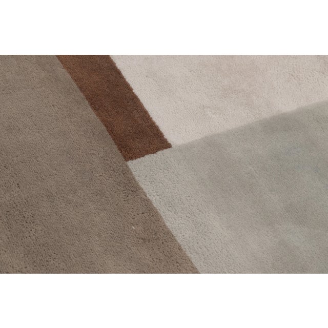 Textile Rug & Kilim's Oversized Mid-Century Modern Square Rug in Bold Geometric Patterns For Sale - Image 7 of 9