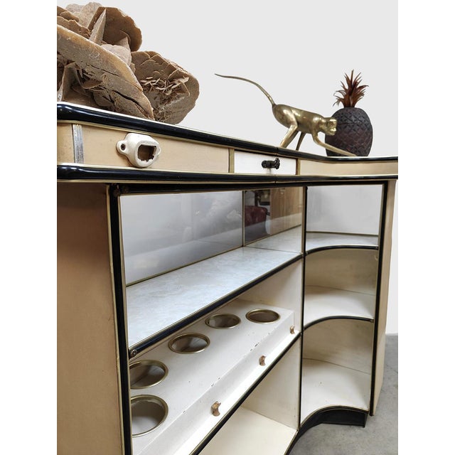 Vintage Cocktail Bar in Faux Leather, 1960s For Sale - Image 3 of 6