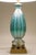 Murano Rare Large Turquoise "Costolato" Barovier Toso Murano Italy Thick Bubble Blown Art Glass Brass Table Lamp 1960s For Sale - Image 4 of 14