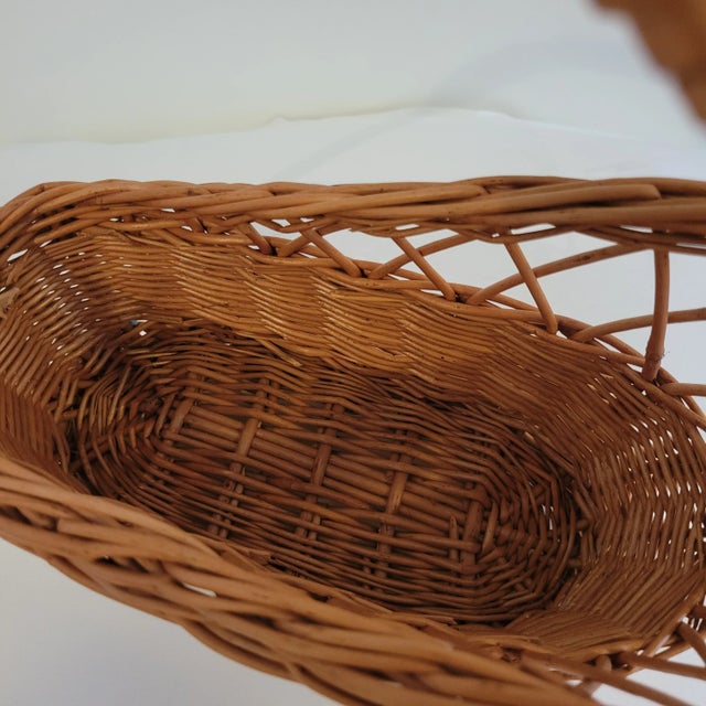 Chestnut Vintage French Wicker Wine Bottle Holder For Sale - Image 8 of 11