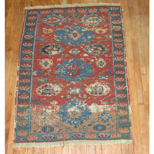 Antique Caucasian Soumac Rug For Sale In New York - Image 6 of 6