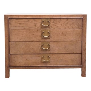 Mount Airy Solid Ash Italian Neoclassical Tuscan Style 36" Four Drawer Low Chest / Nightstand 1783 For Sale