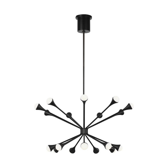 Mid-Century Modern Visual Comfort Modern Lody 18-Light Chandelier LED Matte Black For Sale - Image 3 of 3