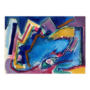 Edward Avedisian, Mod Abstract Expressionist Modernist Edward Avedisian Color Field Art Gouache, c. 1979