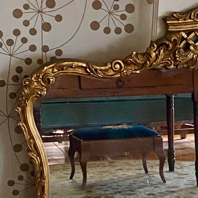 Rococo Gold French Crown Mirror For Sale In Sacramento - Image 6 of 17
