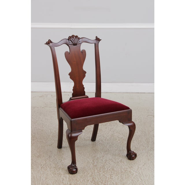 Set of 12 Henkel Harris Clawfoot Mahogany Dining Room Chairs For Sale - Image 10 of 15