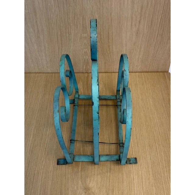 1940s Metal Magazine Rack For Sale - Image 4 of 7
