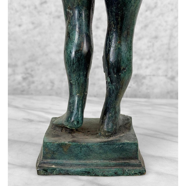 Vintage 16" Italian Grand Tour Style Bronze Verdigris Nude Torso Sculpture For Sale - Image 9 of 10