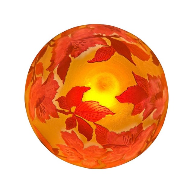 Glass Art Nouveau Crystal Lamps by Emile Gallé, Set of 2 For Sale - Image 7 of 11