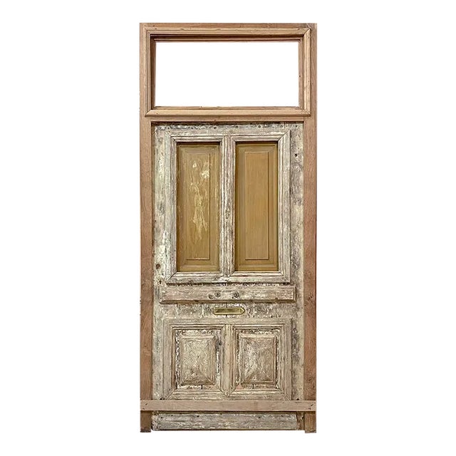 19th Century Exterior Door in Original Jam With Transom For Sale