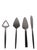 Four stainless steel serving pieces by Kalmar to include three knives, and one bottle opener. All pieces are in very good,...