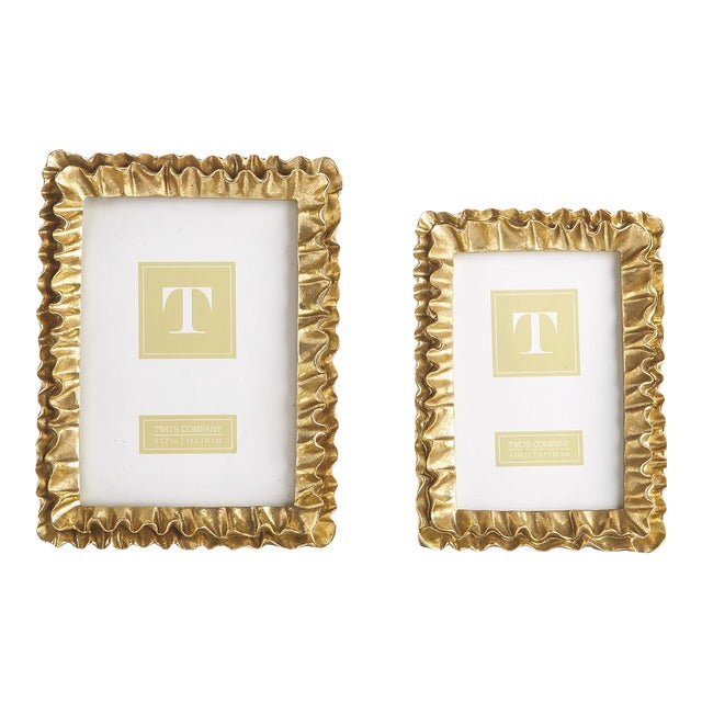 Ruffled Gold Leaf Picture Frames Set of 2 Chairish