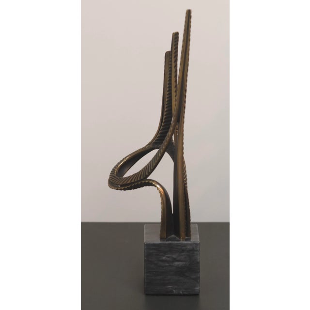 1980s Signed Bob Bennett Bronze Abstract Modernist Sculpture of the Golden Gate Bridge For Sale - Image 5 of 12