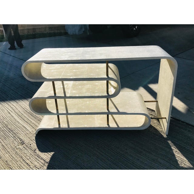 Metal Modern Shangreen Ribbon Console Table For Sale - Image 7 of 8