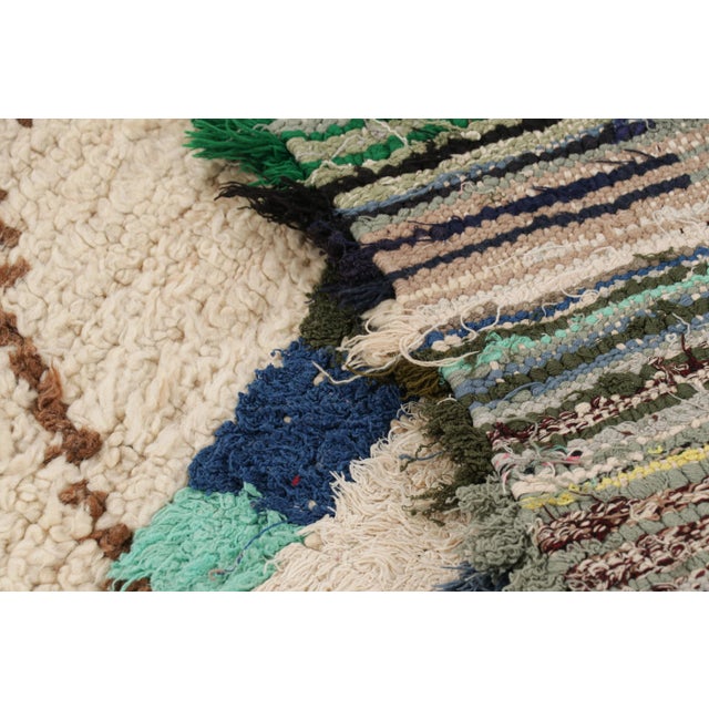 Textile Vintage Moroccan Runner Rug With Colorful Stripes and Medallions | Rug & Kilim For Sale - Image 7 of 7