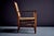Beige Rustic Oak Lounge Chairs with Hand-Woven Rush Seats, France, 1940s, Set of 2 For Sale - Image 8 of 15