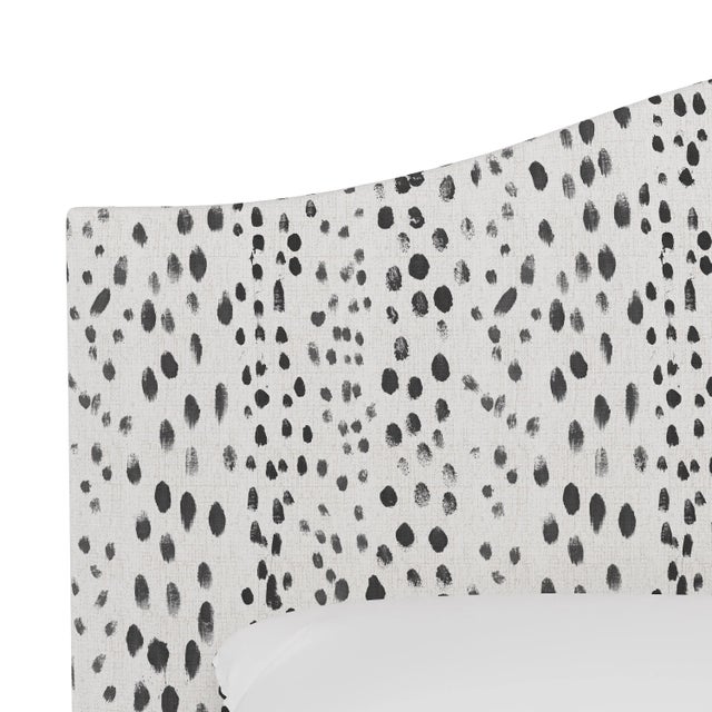 Not Yet Made - Made To Order Kenmore Bed in Ink Linen Leopard, King For Sale - Image 5 of 6