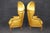 French Stunning Pair of Gold Upholstered French Carved Louis XVI Canopy Porter Chairs For Sale - Image 3 of 12