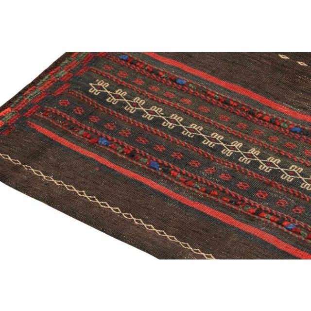 Vintage Persian Kilim Runner in Aubergine With Red Stripes by Rug & Kilim For Sale In New York - Image 6 of 7