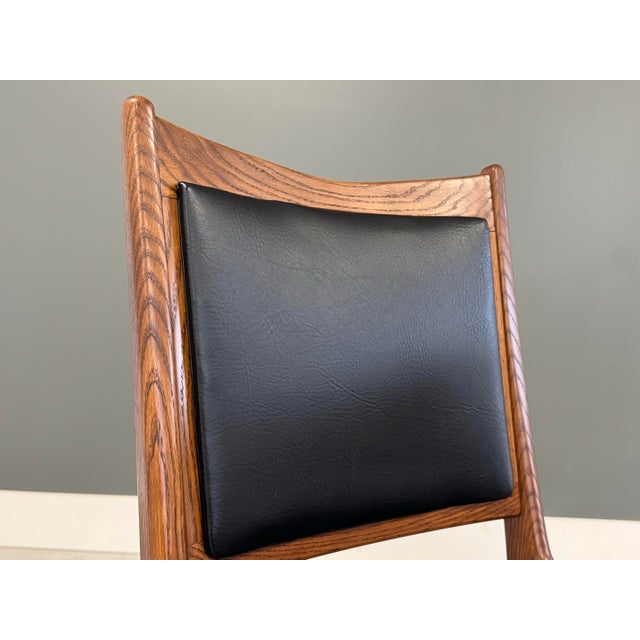 Black 1960s Danish Modern Black Dining Chairs - Set of 8 For Sale - Image 8 of 9