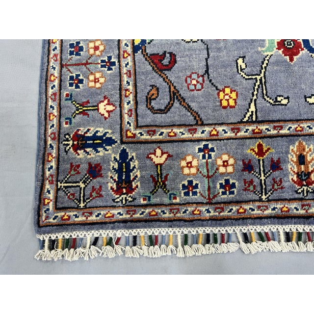 Slate Gray Persian Style Floral Rug, 3'3" X 5' For Sale - Image 15 of 16
