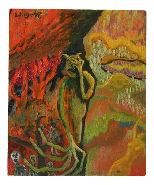 Lennart Lilja, Composition, Oil on Board, 1945