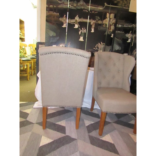 Arhaus "Greyson" Tufted Upholstered Dining Side Chairs a Pair Chairish