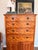 Antique Tiger Maple Gentleman’s Chest of Drawers Late Victorian Curly Maple Chiffonier Refinished Fiddleback Wood Tallboy Cabinet 53" For Sale - Image 9 of 16