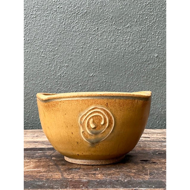 Late 20th Century Vintage Original Studio Pottery Swirl Bowl For Sale - Image 5 of 12