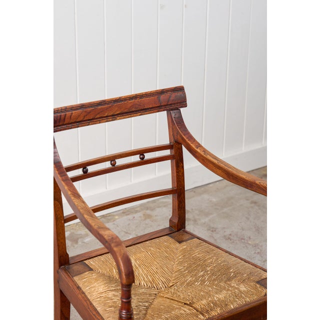 Wood 19th Century Ash and Elm Rush Armchair For Sale - Image 7 of 7
