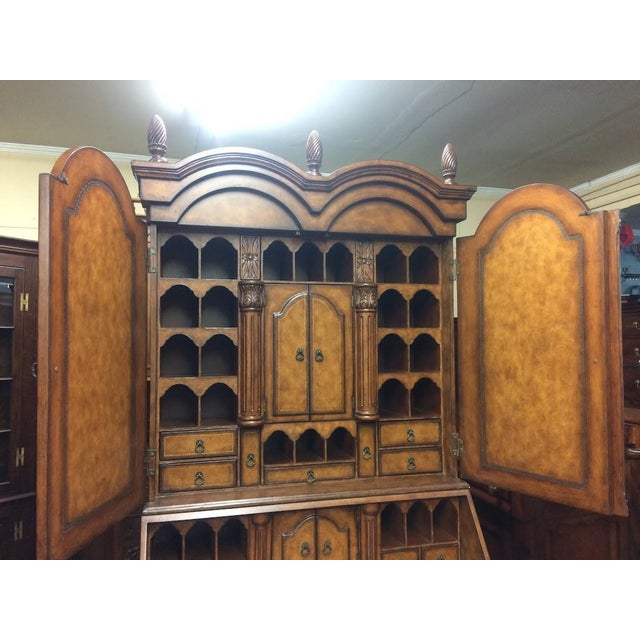 Secretary Desk, Leather Topped Secretary Desk, Attributed to Maitland Smith For Sale - Image 4 of 6