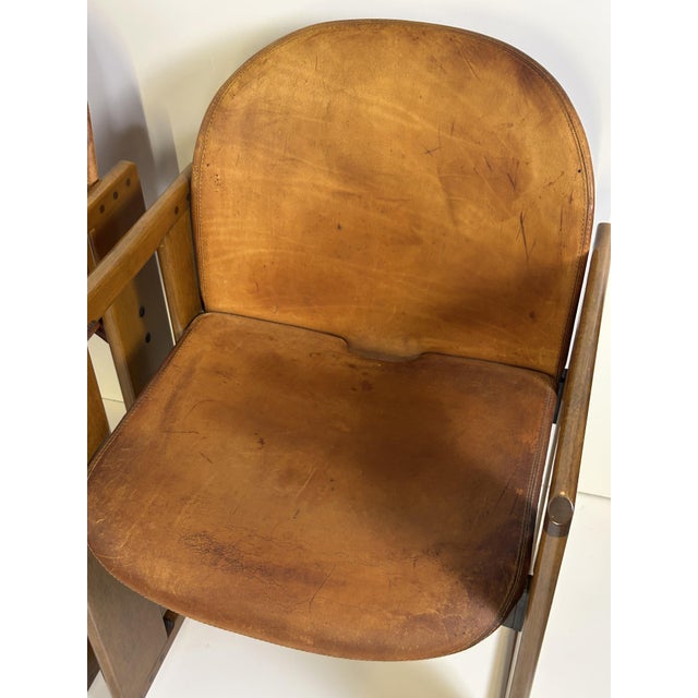 Tan Vintage Dialogo Armchairs by Afra & Tobia Scarpa for B&B Italia, 1970s, Set of 4 For Sale - Image 8 of 18