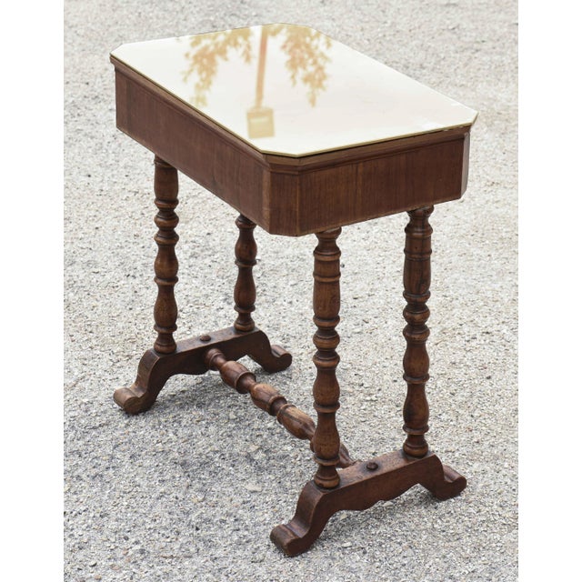 Turnished Coffee Table with Drawer and Glass Top, Italy, 1800s For Sale - Image 6 of 9