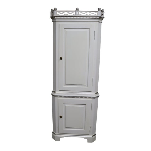 Late 20th Century K. A. Roos Swedish Pine Corner Cabinet For Sale