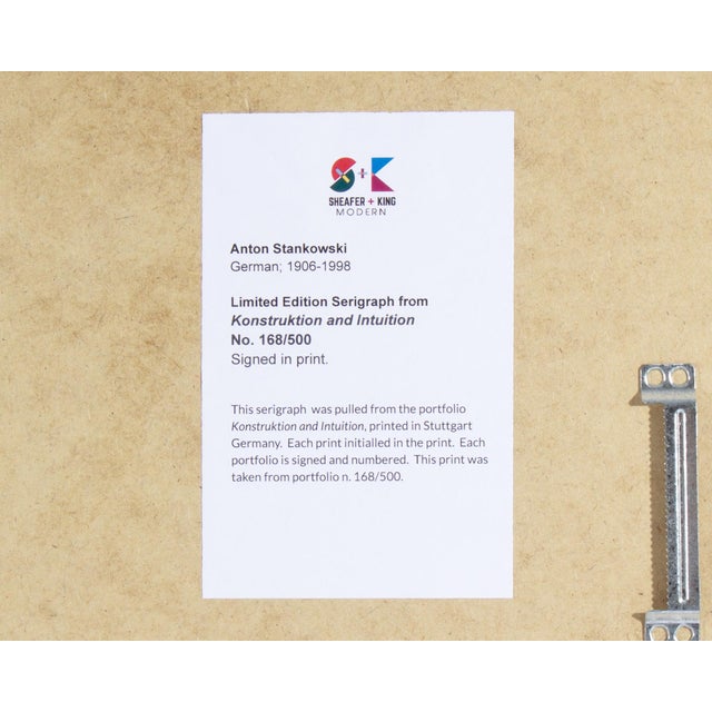 Printmaking Materials 1995 “Konstruktion and Intuition” Serigraph Print by Anton Stankowski For Sale - Image 7 of 7
