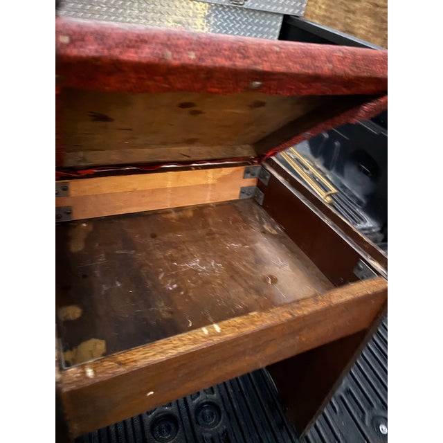 MCM Bench with removable Top for Storage . Appears that the Seat has been recovered .