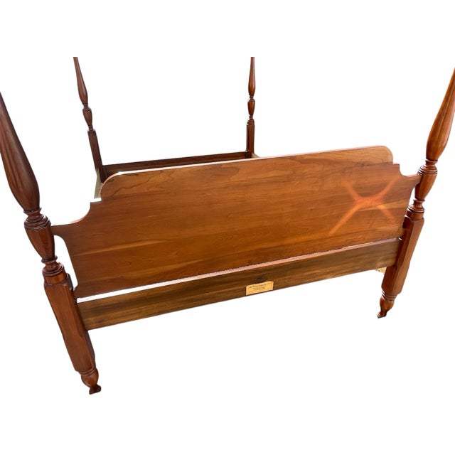 1980s Vintage Henkel Harris Queen Size Cherry Poster Bed Frame For Sale - Image 5 of 10