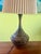 1960s Mid-Century Modern Sculptural Teardrop Cork and Walnut Table Lamp With Original Pleated Shade For Sale - Image 4 of 13