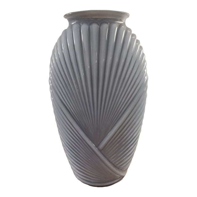 Art Deco Style Anchor Hocking Vase Circa 1980 For Sale