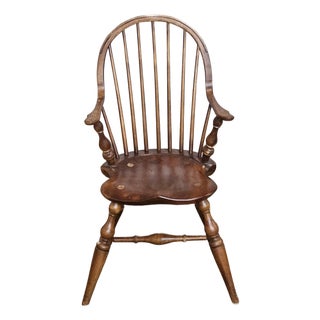 Mid 20th Century d.r. Dimes Childs Size Continuous Arm Windsor Chair Bench Made in New Hampshire For Sale