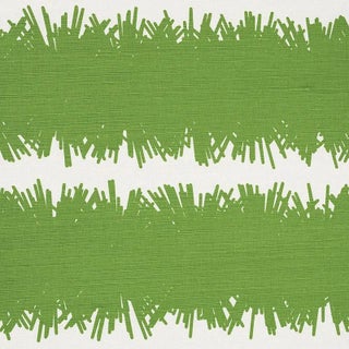 Schumacher X Studio Bon Bang Fabric in Green For Sale